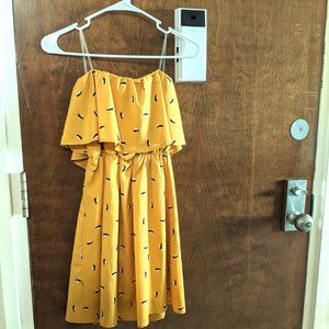 Strapless yellow penguin dress (Size: S)